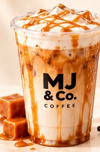 Caramel Latte frío de MJ & Co. Coffee